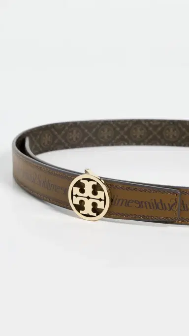 Tory Burch T Monogram Coated Canvas Miller Belt French Press/Gold S | Thumbnail 6