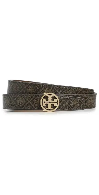 Tory Burch T Monogram Coated Canvas Miller Belt French Press/Gold S | Thumbnail 1