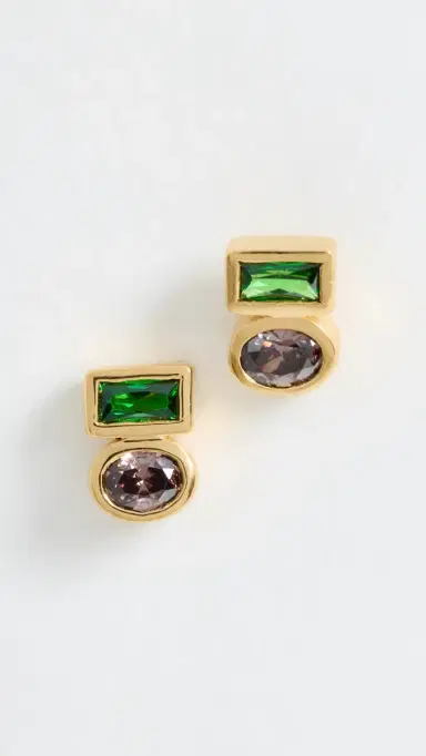 Gwen Beloti Toi Et Moi Stud Earrings Gold One Size | Thumbnail 2