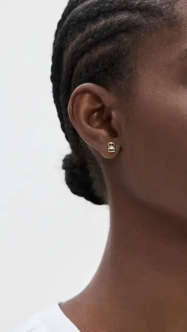 Gwen Beloti Toi Et Moi Stud Earrings Gold One Size | Thumbnail 3