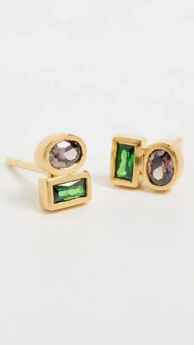 Gwen Beloti Toi Et Moi Stud Earrings Gold One Size | Thumbnail 4