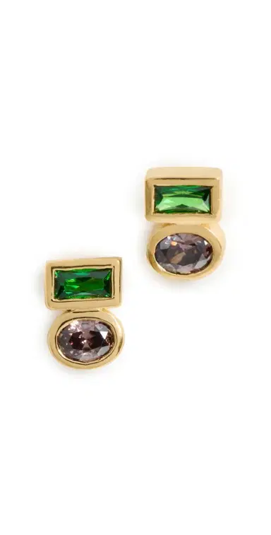 Gwen Beloti Toi Et Moi Stud Earrings Gold One Size | Thumbnail 1