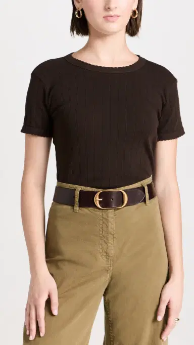 Nili Lotan Nili Belt Dark Brown/Antique Brass 80 | Thumbnail 3