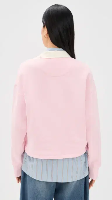 rag & bone Vintage Terry Oversized Polo Sweatshirt Peony | Thumbnail 3 rag & bone Vintage Terry Oversized Polo Sweatshirt Peony | Thumbnail 3