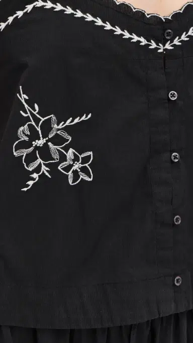 The Great. The Weekend Tank with Hanky Embroidery Black | Thumbnail 6