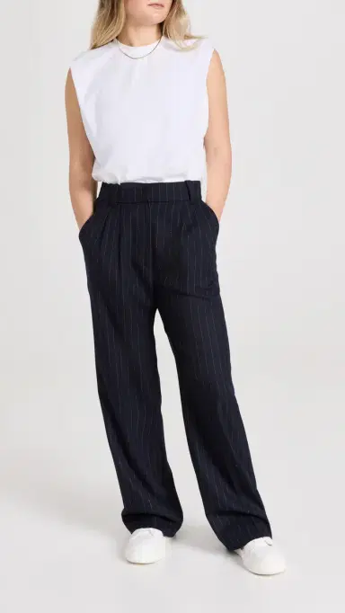 Favorite Daughter The Favorite Pants Petite Navy Pinstripe 0 | Thumbnail 5