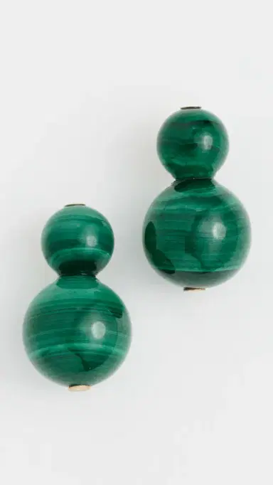 Jennifer Behr Cara Earrings Malachite One Size | Thumbnail 2
