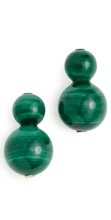 Jennifer Behr Cara Earrings Malachite One Size | Thumbnail 1
