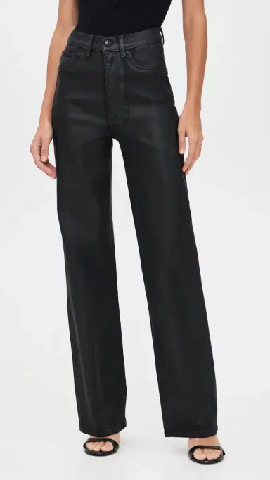 DL1961 Karmine Refined Wide Leg High Rise Coated Jeans Black Coated (Ultimate) 29 | Thumbnail 2 DL1961 Karmine Refined Wide Leg High Rise Coated Jeans Black Coated (Ultimate) 29 | Thumbnail 2