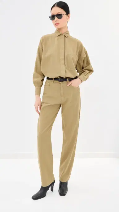 DARKPARK Gale Relaxed Fit Tencel Denim Jeans Sand 27 | Thumbnail 5