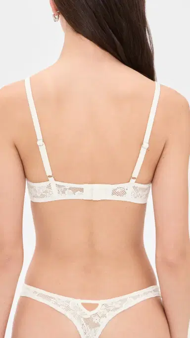 Fleur du Mal Le Stretch Lace Thong Ivory | Thumbnail 3