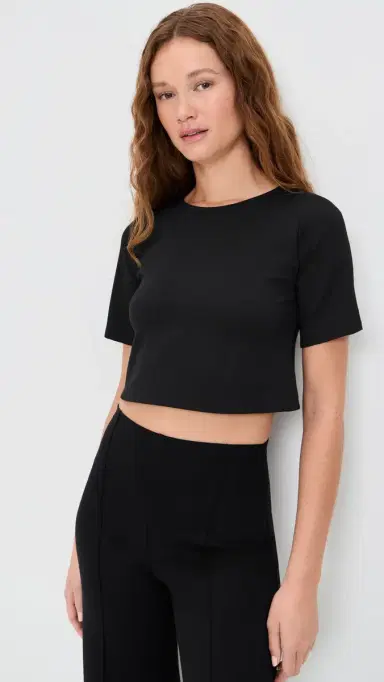 Ripley Rader Ponte Knit Short Sleeve Top Black | Thumbnail 2 Ripley Rader Ponte Knit Short Sleeve Top Black | Thumbnail 2