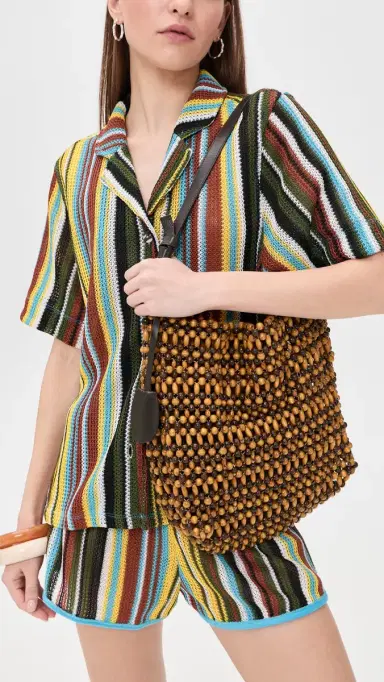 STAUD Drift Shoulder Bag Multi Wood Beads One Size | Thumbnail 3 STAUD Drift Shoulder Bag Multi Wood Beads One Size | Thumbnail 3