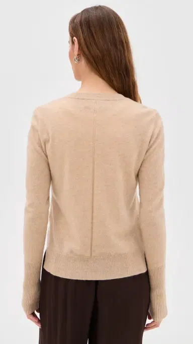 La Ligne Solid Lean Lines Cashmere Sweater Tan | Thumbnail 3 La Ligne Solid Lean Lines Cashmere Sweater Tan | Thumbnail 3