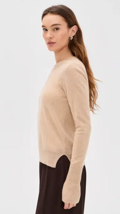 La Ligne Solid Lean Lines Cashmere Sweater Tan | Thumbnail 4 La Ligne Solid Lean Lines Cashmere Sweater Tan | Thumbnail 4