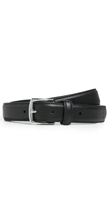 Polo Ralph Lauren Full-Grain Etched Leather Dress Belt Black 42 | Thumbnail 1
