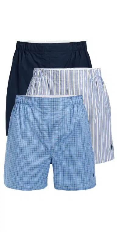 Polo Ralph Lauren Underwear Classic Fit Woven Boxer 3 Pack RiminiStripe/MullerPlaid/Navy L | Thumbnail 1 Polo Ralph Lauren Underwear Classic Fit Woven Boxer 3 Pack RiminiStripe/MullerPlaid/Navy L | Thumbnail 1