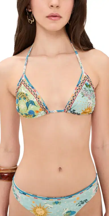 Agua Bendita Lolita Solstice Embroidered Triangle Bikini Top Multicolor | Thumbnail 1 Agua Bendita Lolita Solstice Embroidered Triangle Bikini Top Multicolor | Thumbnail 1