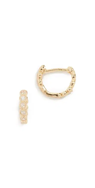Gorjana Madison Huggie Hoop Earrings Yellow Gold One Size | Thumbnail 1