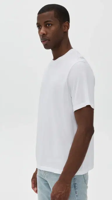 FRAME Short Sleeve Light Cotton Tee White | Thumbnail 4