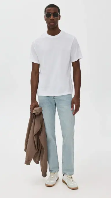 FRAME Short Sleeve Light Cotton Tee White | Thumbnail 5