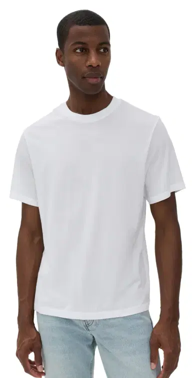 FRAME Short Sleeve Light Cotton Tee White | Thumbnail 1