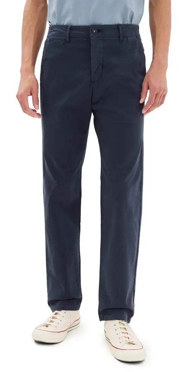 PAIGE Vincent Stretch Sateen Straight Chinos Deep Anchor