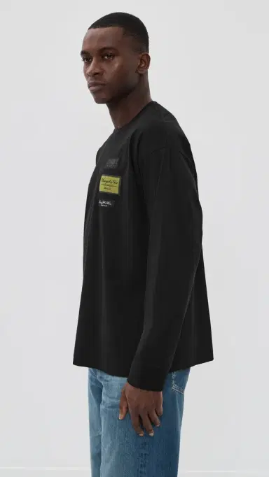 MM6 Maison Margiela Long Sleeve ogo Top Black | Thumbnail 4 MM6 Maison Margiela Long Sleeve ogo Top Black | Thumbnail 4