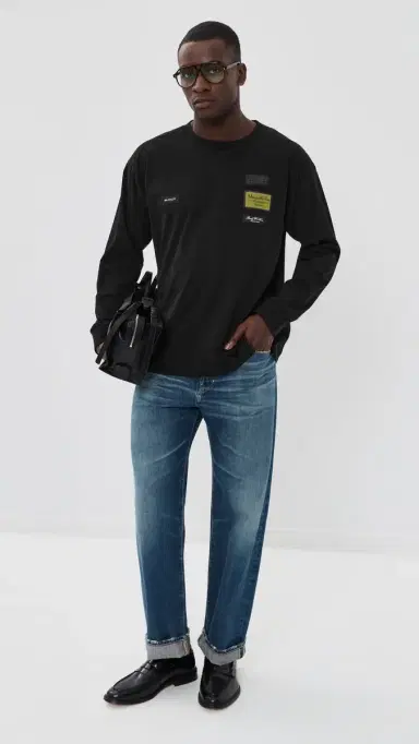 MM6 Maison Margiela Long Sleeve ogo Top Black | Thumbnail 5 MM6 Maison Margiela Long Sleeve ogo Top Black | Thumbnail 5