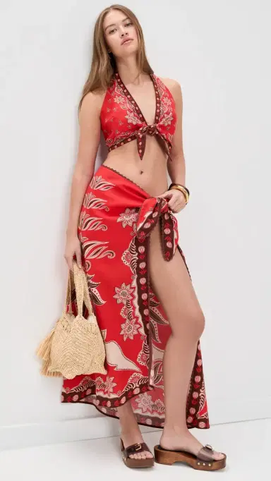 FARM Rio Ainika Garden Red Blouse Ainika Garden Red | Thumbnail 5 FARM Rio Ainika Garden Red Blouse Ainika Garden Red | Thumbnail 5