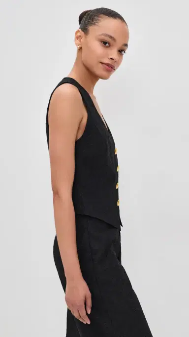 L'Agence Kino Bonded Lace Vest Black | Thumbnail 4 L'Agence Kino Bonded Lace Vest Black | Thumbnail 4