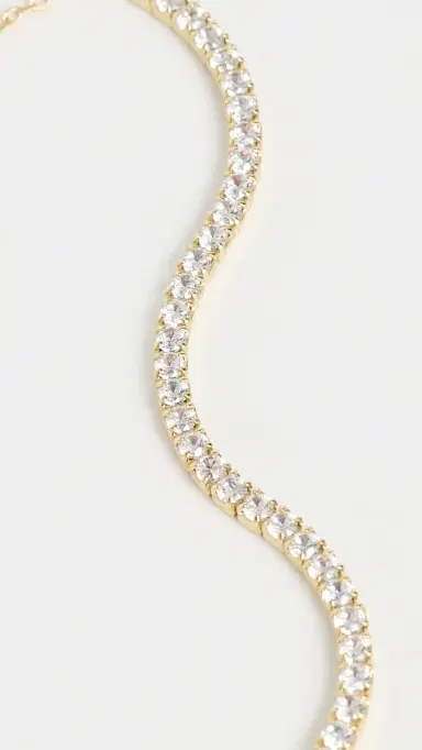 SHASHI Tennis Bracelet Gold One Size | Thumbnail 4
