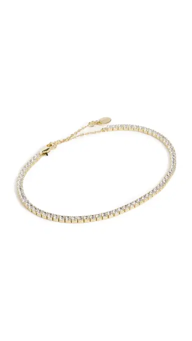 SHASHI Tennis Bracelet Gold One Size | Thumbnail 6