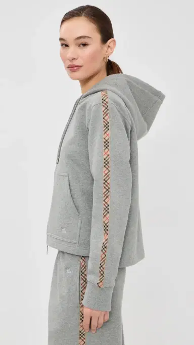 Burberry Harper Zip Hoodie Pale Grey elange | Thumbnail 4
