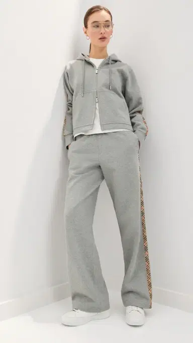 Burberry Harper Zip Hoodie Pale Grey elange | Thumbnail 6
