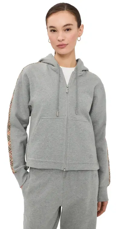Burberry Harper Zip Hoodie Pale Grey elange | Thumbnail 1
