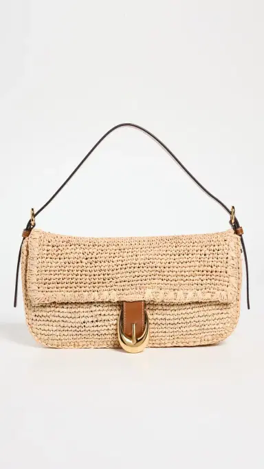 Staud Harlow Raffia Shoulder Bag Natural/Tan | Thumbnail 2 Staud Harlow Raffia Shoulder Bag Natural/Tan | Thumbnail 2