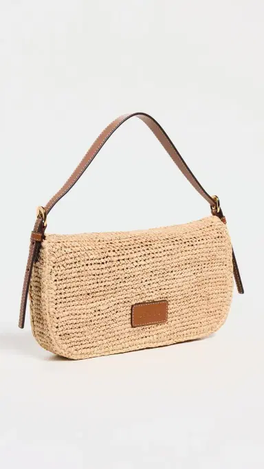 Staud Harlow Raffia Shoulder Bag Natural/Tan | Thumbnail 4 Staud Harlow Raffia Shoulder Bag Natural/Tan | Thumbnail 4