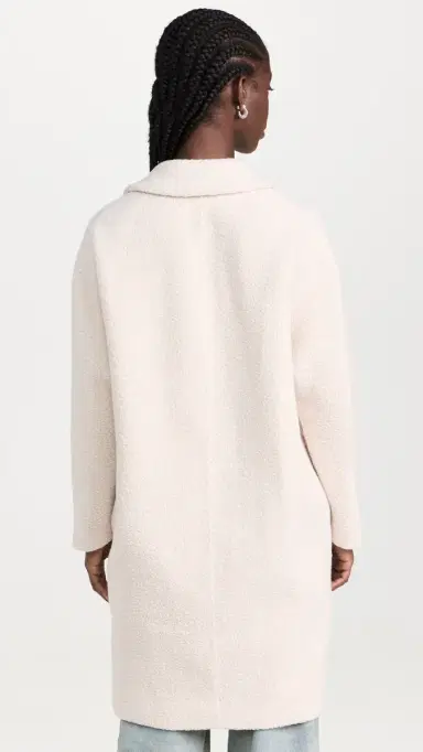 Harris Wharf London Dropped Shoulder Bouclé Coat Ecru | Thumbnail 3 Harris Wharf London Dropped Shoulder Bouclé Coat Ecru | Thumbnail 3