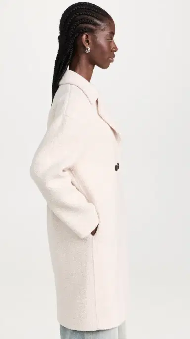 Harris Wharf London Dropped Shoulder Bouclé Coat Ecru | Thumbnail 4 Harris Wharf London Dropped Shoulder Bouclé Coat Ecru | Thumbnail 4