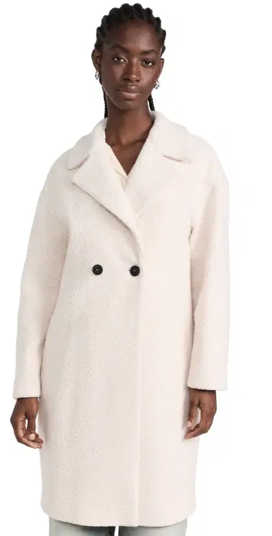 Harris Wharf London Dropped Shoulder Bouclé Coat Ecru | Thumbnail 1 Harris Wharf London Dropped Shoulder Bouclé Coat Ecru | Thumbnail 1