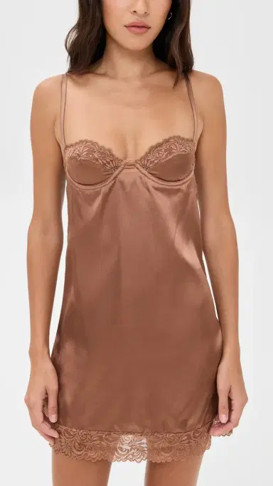 MUCCI Angelina Slip Dress Espresso L | Thumbnail 2