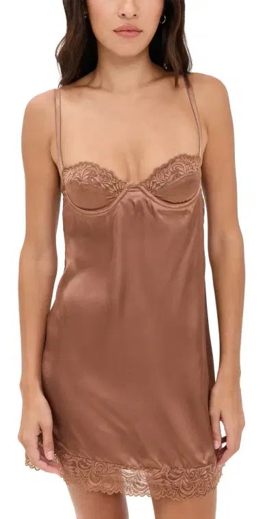 MUCCI Angelina Slip Dress Espresso L | Thumbnail 1