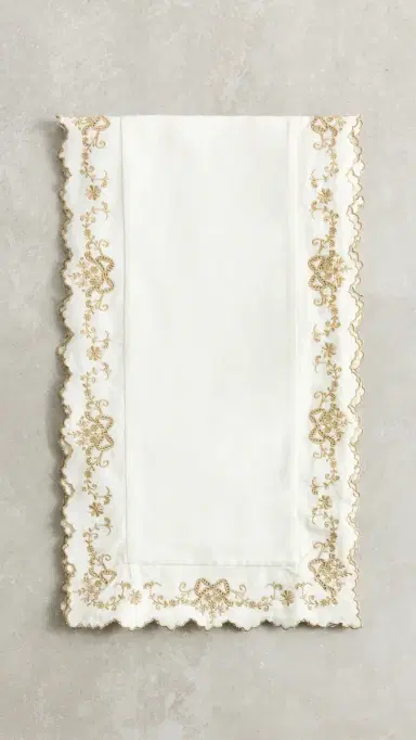 LoveShackFancy Winter Ribbon Table Runner Golden Hour One Size | Thumbnail 2