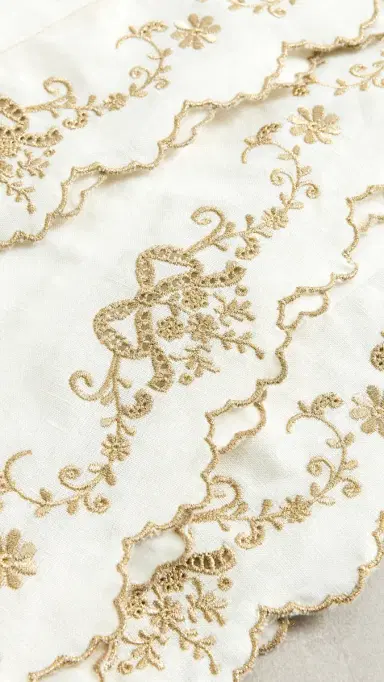 LoveShackFancy Winter Ribbon Table Runner Golden Hour One Size | Thumbnail 4