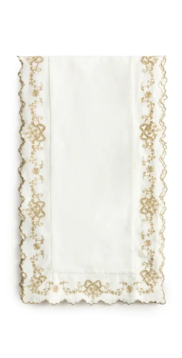 LoveShackFancy Winter Ribbon Table Runner Golden Hour One Size