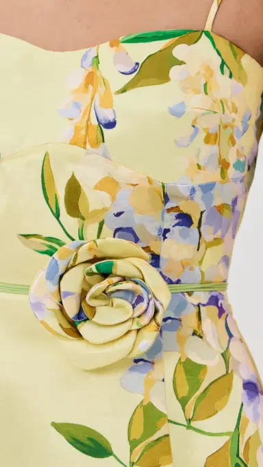 LEO LIN Mariela Linen Midi Dress Wisteria Print | Thumbnail 6