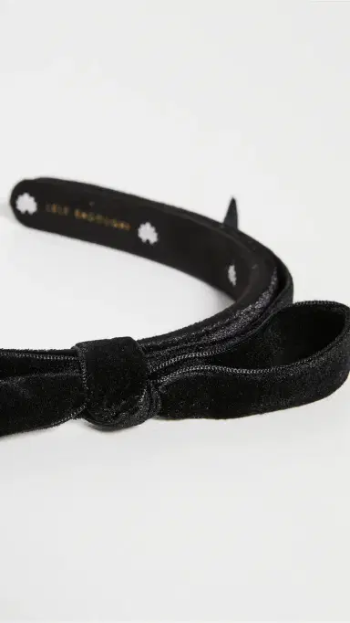 Lele Sadoughi Bardot Velvet Ribbon Slim Headband Jet | Thumbnail 3