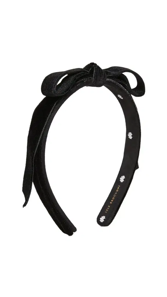 Lele Sadoughi Bardot Velvet Ribbon Slim Headband Jet One Size