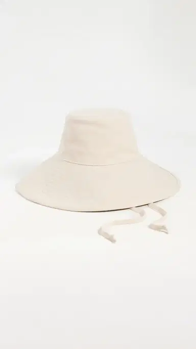 Hat Attack Livvy Canvas Sun Hat with Removable Twill Chinstrap Natural One Size | Thumbnail 2